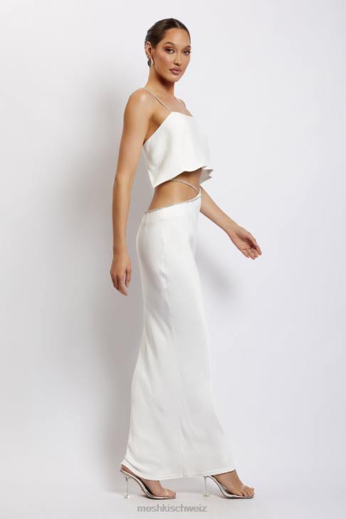 Meshki Dayana gerade geschnittenes Crop-Top Weiß Kleidung 060V1125