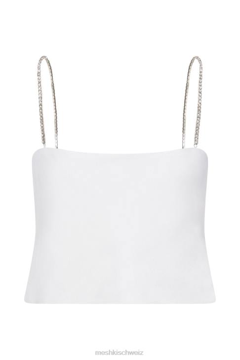 Meshki Dayana gerade geschnittenes Crop-Top Weiß Kleidung 060V1125
