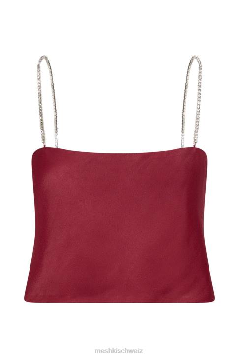 Meshki Dayana gerade geschnittenes Crop-Top Wein Kleidung 060V1173