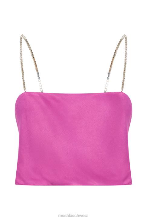 Meshki Dayana gerade geschnittenes Crop-Top lila Kleidung 060V1073
