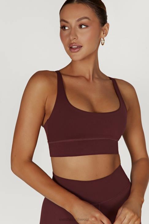 Meshki Elise Cami-Crop-Top mit V-Rücken Mahagoni Kleidung 060V941