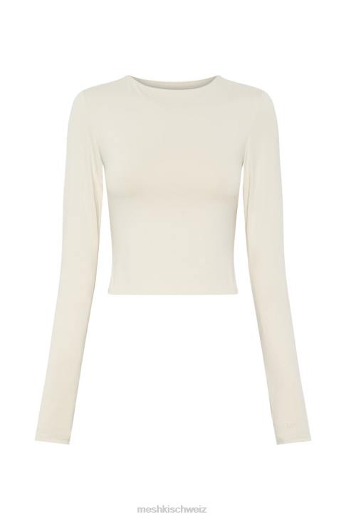 Meshki Estelle Langarm-Crop-Top Creme Kleidung 060V1067