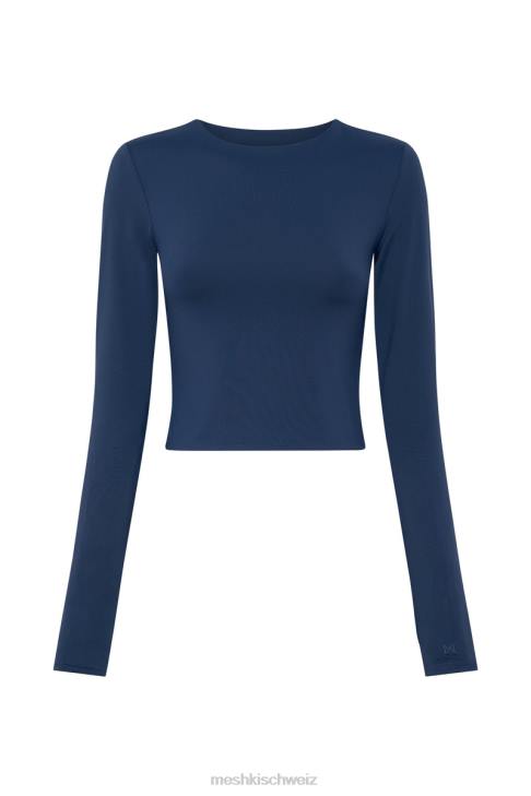 Meshki Estelle Langarm-Crop-Top Mitternachtsmarine Kleidung 060V1131