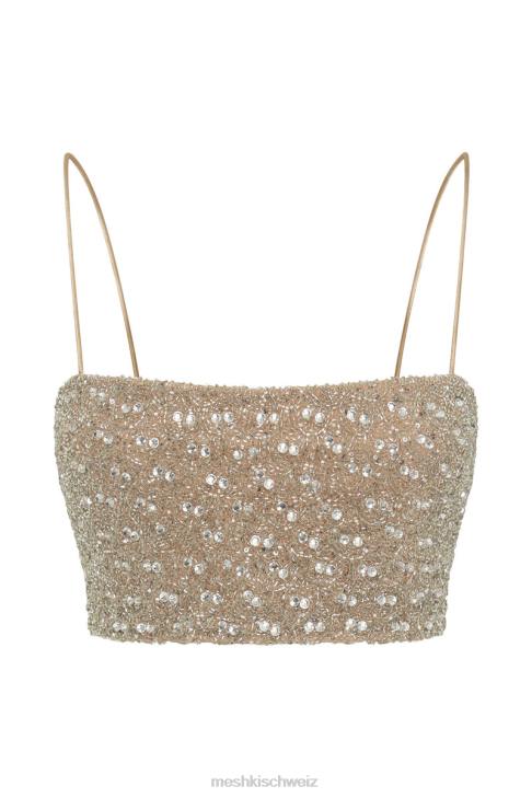 Meshki Eva verziertes Crop-Top Silber Kleidung 060V894