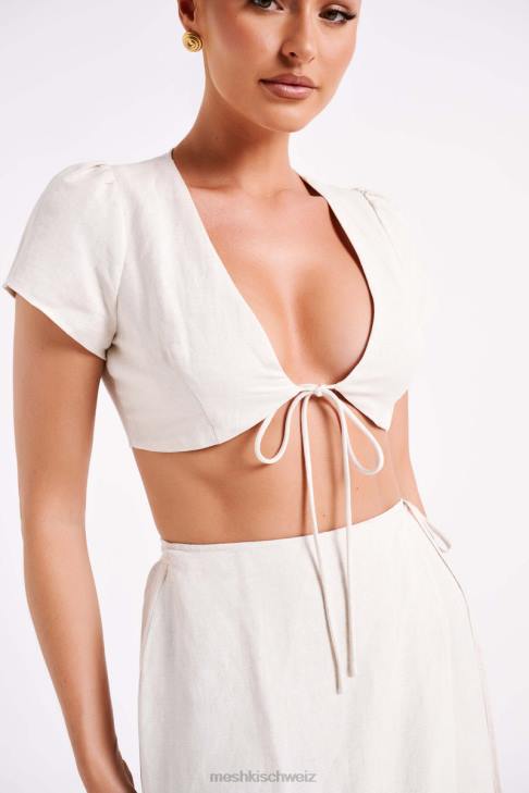 Meshki Fatima-Leinen-Crop-Top natürlich Kleidung 060V755