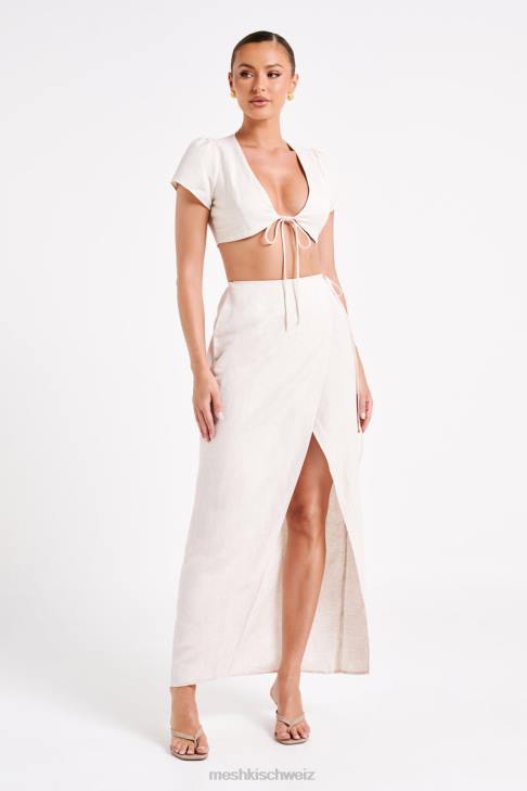 Meshki Fatima-Leinen-Crop-Top natürlich Kleidung 060V755