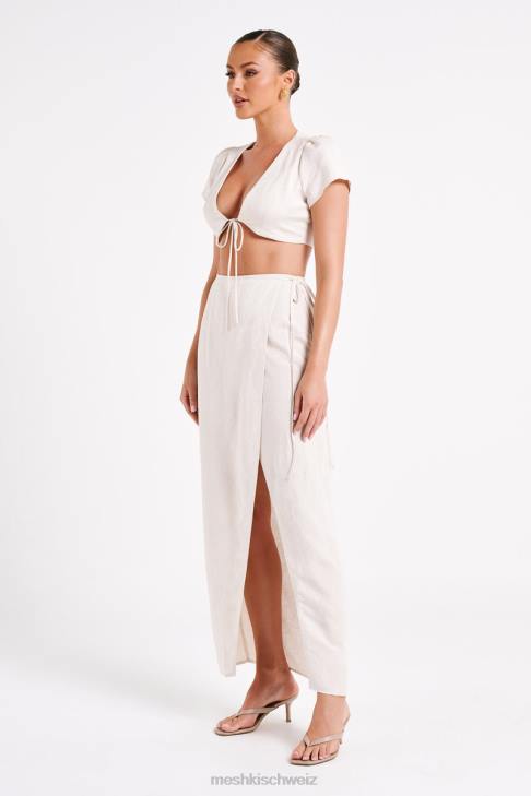 Meshki Fatima-Leinen-Crop-Top natürlich Kleidung 060V755