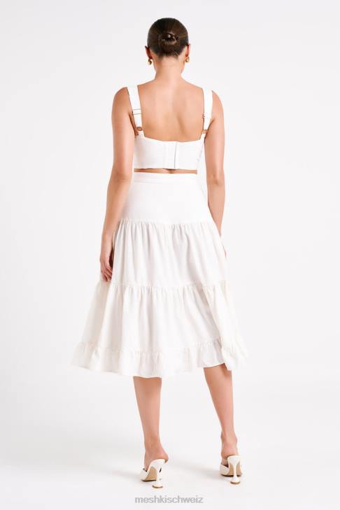 Meshki Hilaria-Crop-Top aus Leinen mit Körbchen Weiß Kleidung 060V757