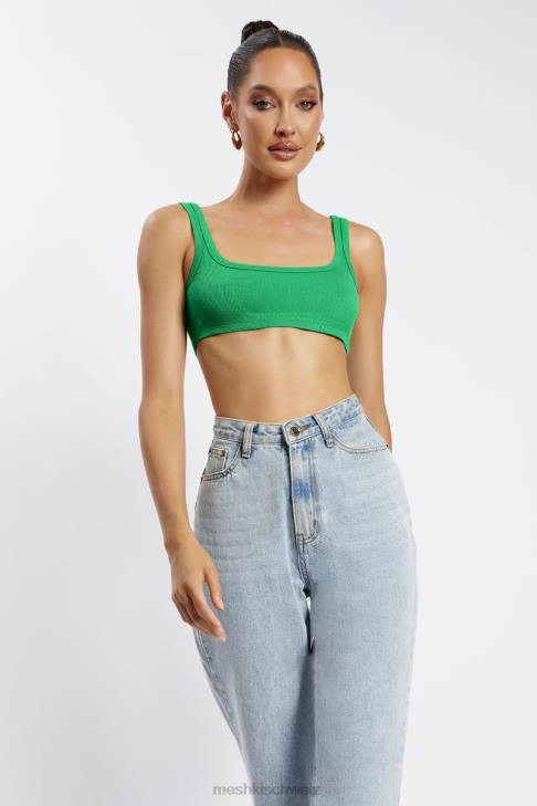 Meshki Jackie Crop-Top mit U-Ausschnitt hellgrün Kleidung 060V1157