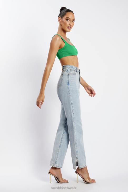 Meshki Jackie Crop-Top mit U-Ausschnitt hellgrün Kleidung 060V1157