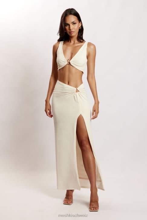 Meshki Jacqui Triangel-Crop-Top mit Hardware Knochen Kleidung 060V1196