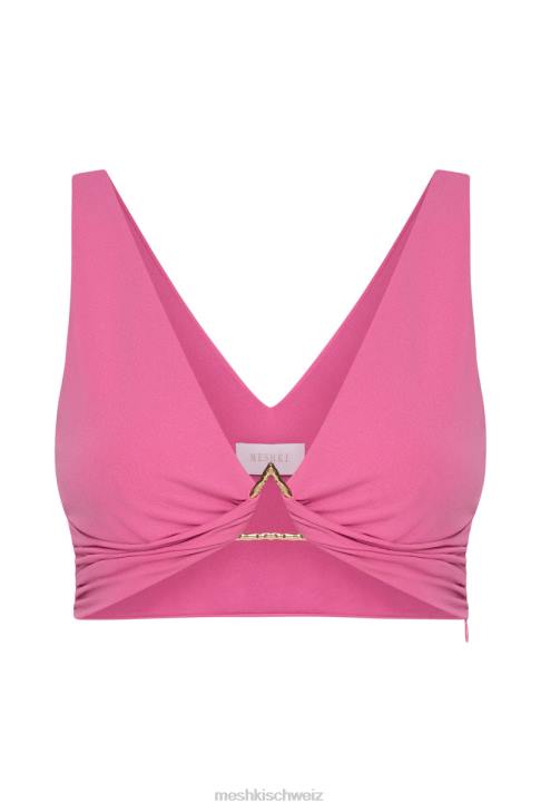 Meshki Jacqui Triangel-Crop-Top mit Hardware Rosa Kleidung 060V1185