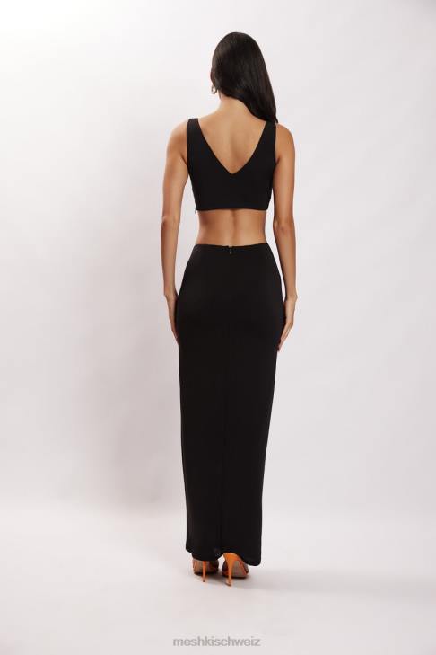 Meshki Jacqui Triangel-Crop-Top mit Hardware Schwarz Kleidung 060V1136