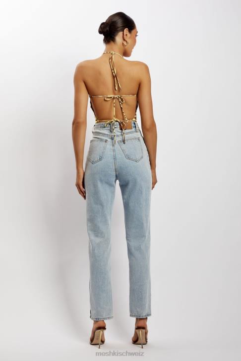 Meshki Joelle Neckholder-Crop-Top Zebradruck Kleidung 060V1154