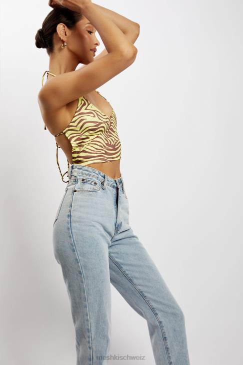 Meshki Joelle Neckholder-Crop-Top Zebradruck Kleidung 060V1154