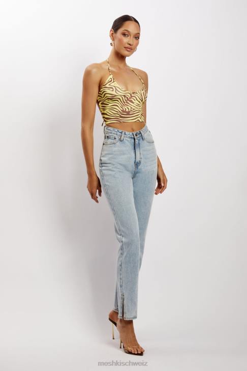 Meshki Joelle Neckholder-Crop-Top Zebradruck Kleidung 060V1154
