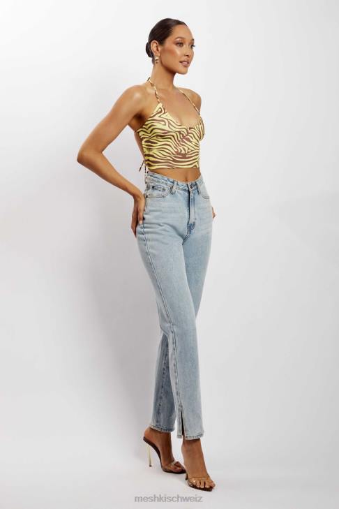 Meshki Joelle Neckholder-Crop-Top Zebradruck Kleidung 060V1154