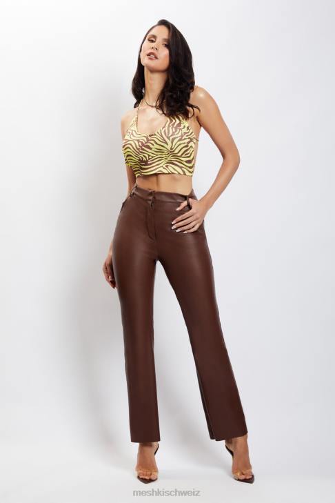 Meshki Joelle Neckholder-Crop-Top Zebradruck Kleidung 060V1154