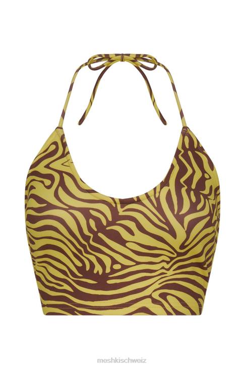 Meshki Joelle Neckholder-Crop-Top Zebradruck Kleidung 060V1154