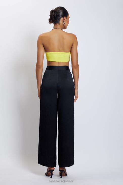 Meshki Lea Neckholder-Crop-Top mit Diamantkette Gelb Kleidung 060V1142