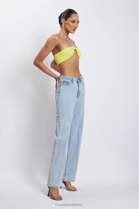 Meshki Lea Neckholder-Crop-Top mit Diamantkette Gelb Kleidung 060V1142