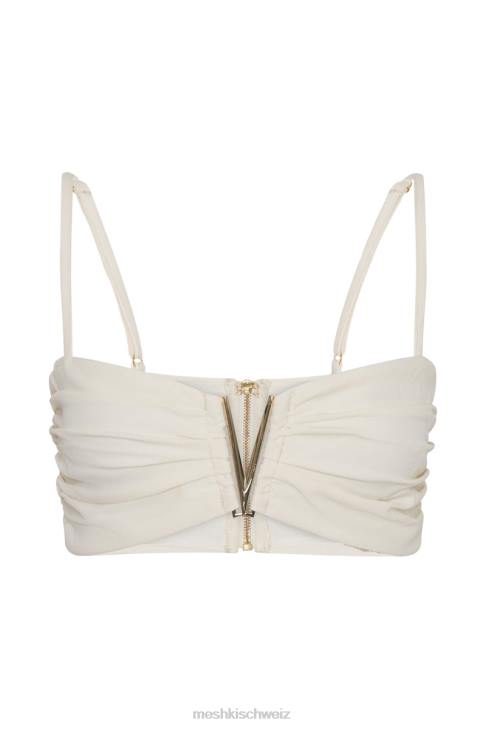 Meshki Maryse V-Hardware Crop Top Knochen Kleidung 060V1144