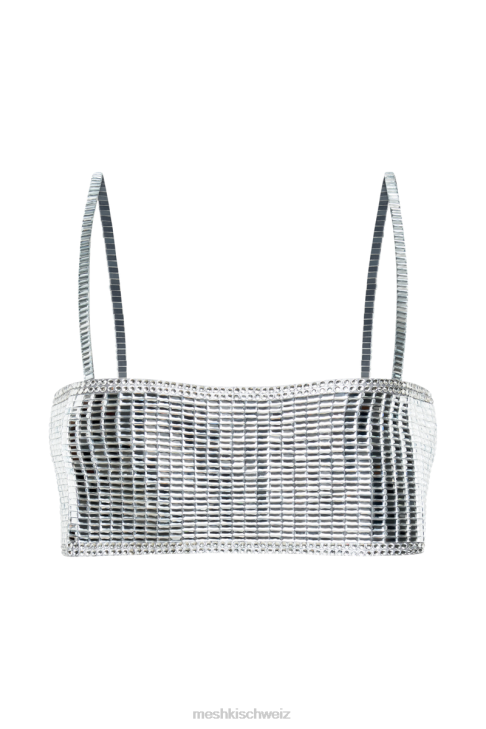 Meshki Miriam Spiegel-Crop-Top Silber Kleidung 060V953