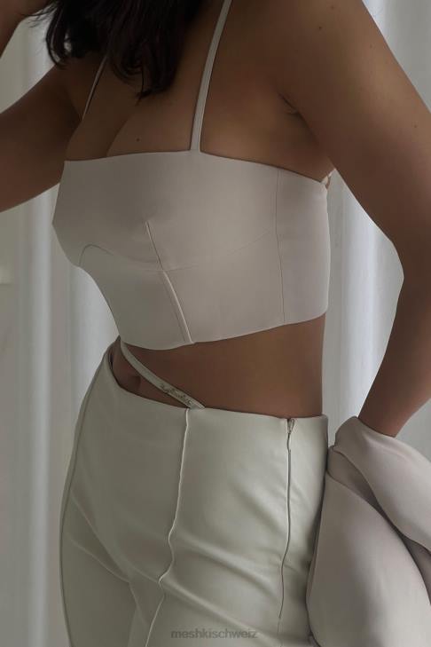 Meshki Nahtlinien-Crop-Top von Bahar Weizen Kleidung 060V1112