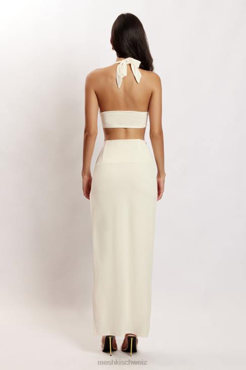 Meshki Nicole Neckholder-Crop-Top Knochen Kleidung 060V1188