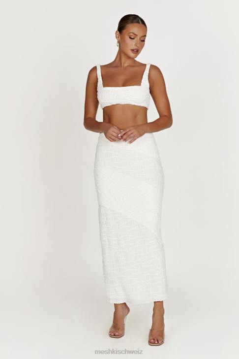 Meshki Nyah strukturiertes Crop-Top Weiß Kleidung 060V900