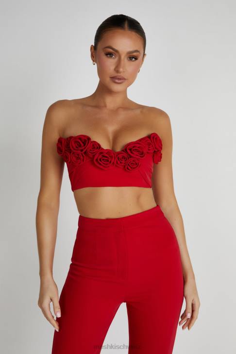 Meshki Paloma Rose Crop Top Rot Kleidung 060V816