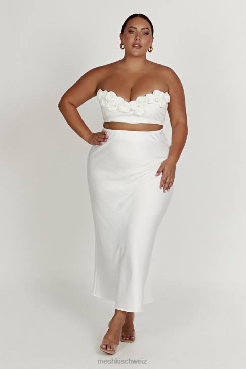 Meshki Paloma Rose Crop Top Weiß Kleidung 060V868