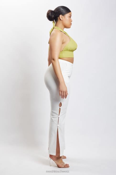 Meshki Piper Neckholder-Crop-Top aus Leinen Apfel Kleidung 060V1128