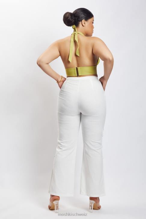 Meshki Piper Neckholder-Crop-Top aus Leinen Apfel Kleidung 060V1128