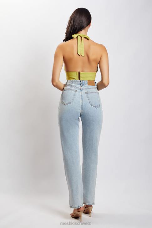 Meshki Piper Neckholder-Crop-Top aus Leinen Apfel Kleidung 060V1128