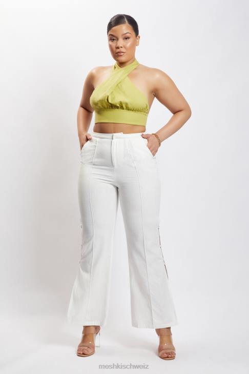 Meshki Piper Neckholder-Crop-Top aus Leinen Apfel Kleidung 060V1128