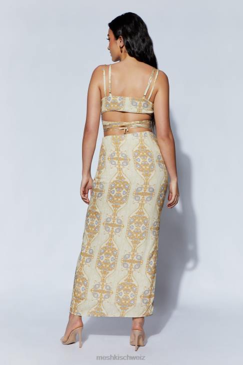 Meshki Ramona funktionelles Wickel-Crop-Top persischer Druck Kleidung 060V1127