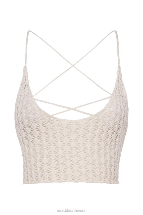 Meshki Rosella Häkel-Crop-Top Creme Kleidung 060V985
