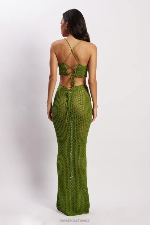 Meshki Rosella Häkel-Crop-Top Grün Kleidung 060V1187