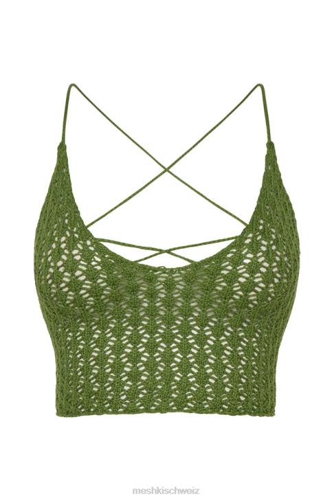 Meshki Rosella Häkel-Crop-Top Grün Kleidung 060V1187