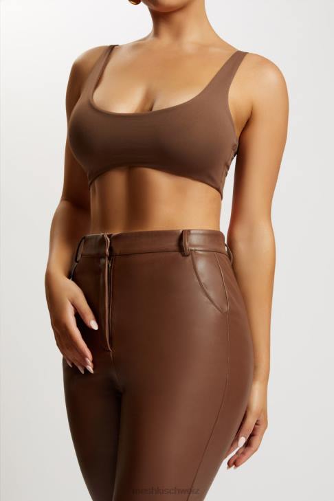 Meshki Super-Crop-Top von Jemma mit U-Ausschnitt Schokolade Kleidung 060V1150