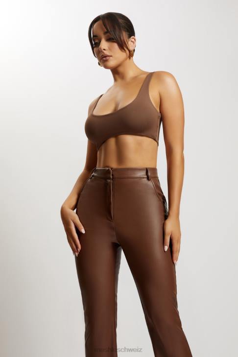 Meshki Super-Crop-Top von Jemma mit U-Ausschnitt Schokolade Kleidung 060V1150
