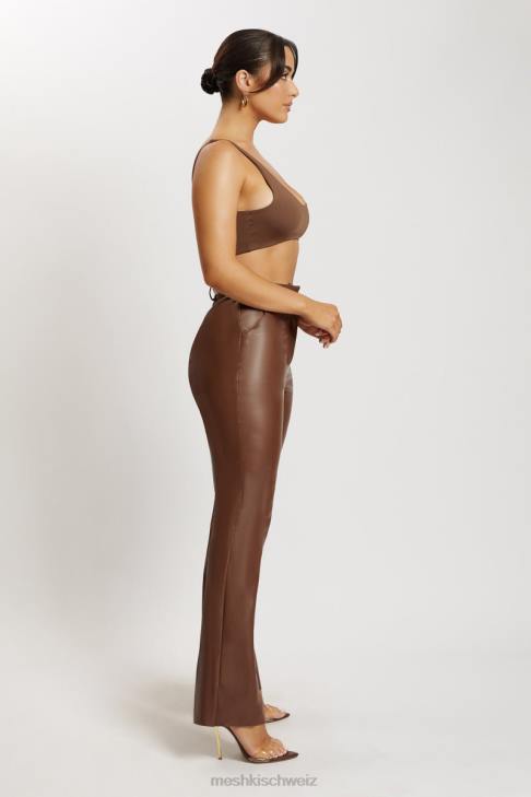 Meshki Super-Crop-Top von Jemma mit U-Ausschnitt Schokolade Kleidung 060V1150