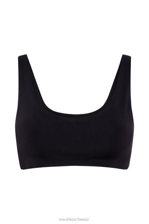 Meshki Super-Crop-Top von Jemma mit U-Ausschnitt Schwarz Kleidung 060V919