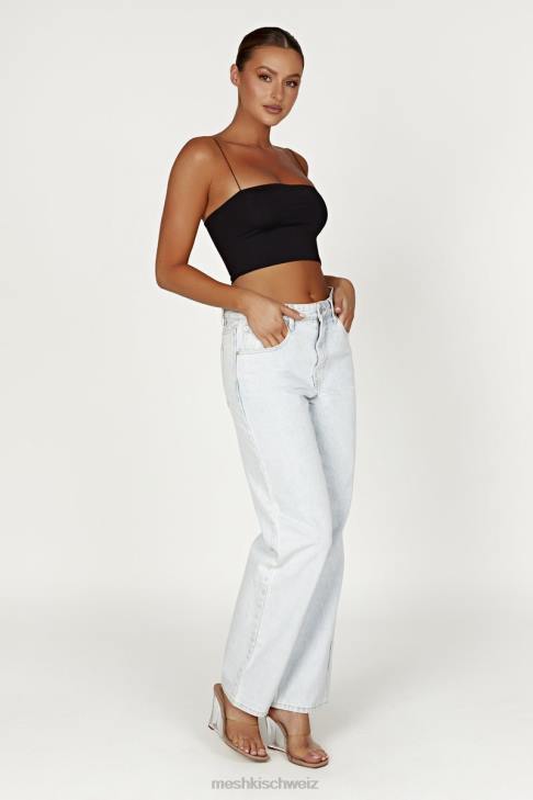 Meshki Yvonne Cami Crop Top Schwarz Kleidung 060V939