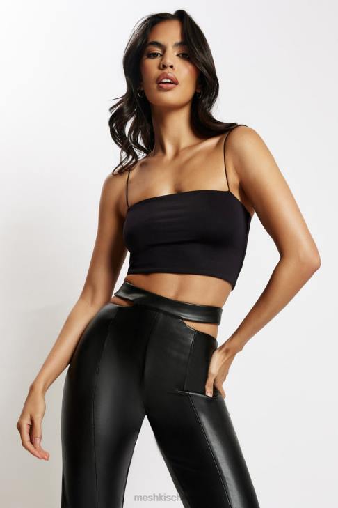 Meshki Yvonne Cami Crop Top Schwarz Kleidung 060V939