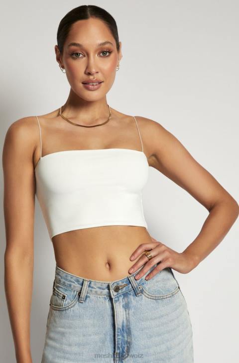 Meshki Yvonne Cami Crop Top Weiß Kleidung 060V938