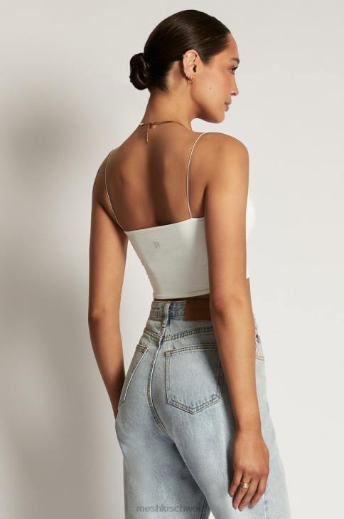 Meshki Yvonne Cami Crop Top Weiß Kleidung 060V938