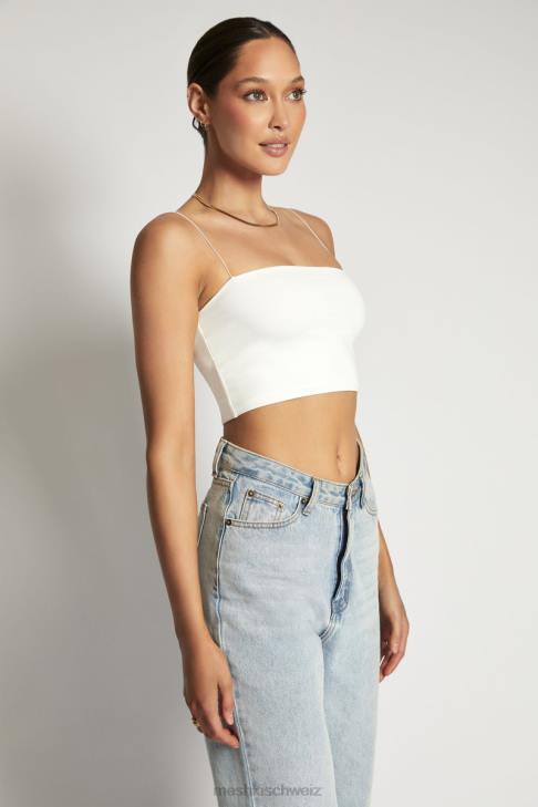 Meshki Yvonne Cami Crop Top Weiß Kleidung 060V938