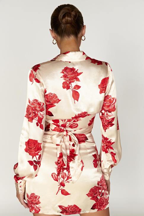 Meshki Amia Satin-Wickelhemd Rosendruck Kleidung 060V911